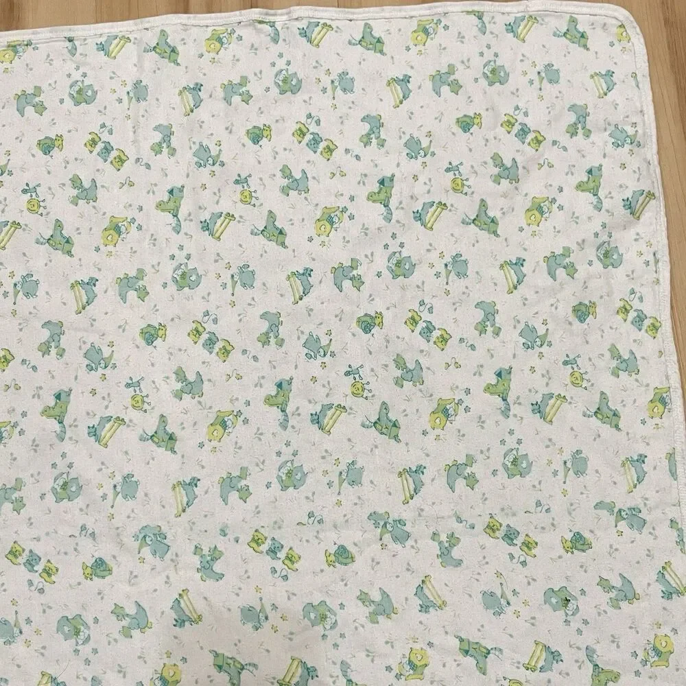 Vintage Carter's Mother Goose Nursery Rhymes Baby Receiving Blanket Cotton USA